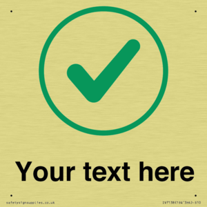 Custom plain background, green tick in circle sign